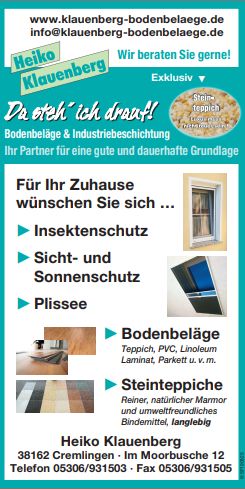 Klauenberg Bodenbeläge Werbeflyer